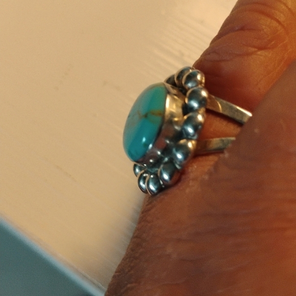 🌹❤️Magnificent!/ Flower Torquois Ring 💍💖 - Picture 2 of 7